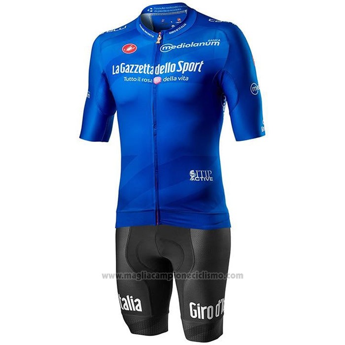 2020 Abbigliamento Ciclismo Giro d'Italia Blu Manica Corta e Salopette